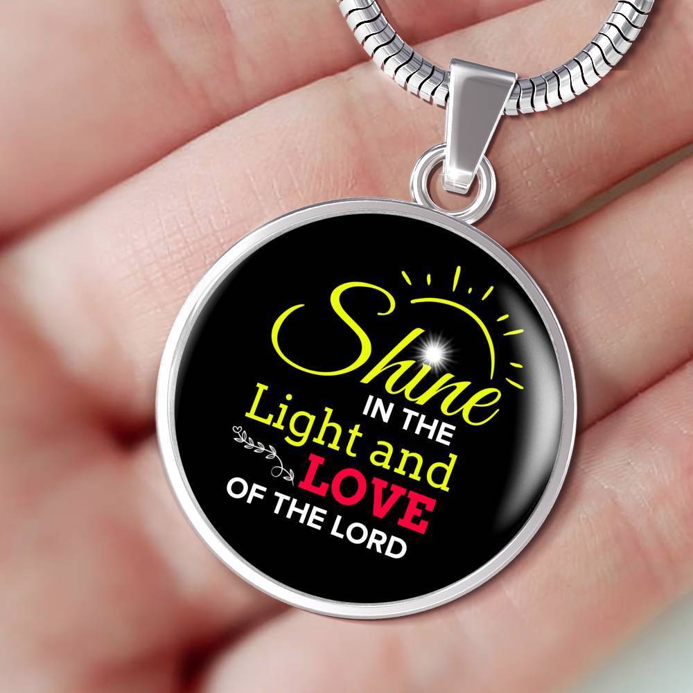 Shine Matthew 5:16 Circle Pendant Necklace Stainless Steel or 18k Gold 18-22"-Express Your Love Gifts