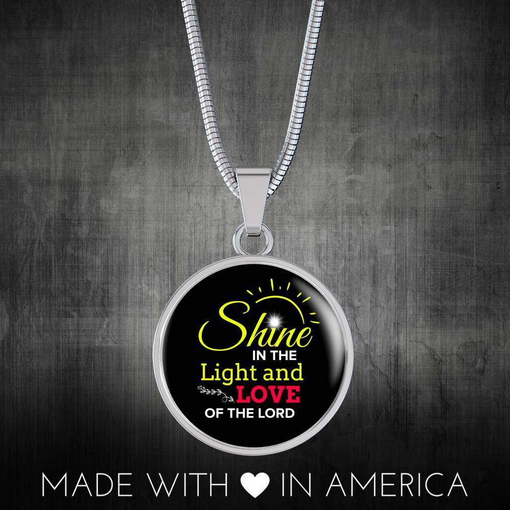 Shine Matthew 5:16 Circle Pendant Necklace Stainless Steel or 18k Gold 18-22"-Express Your Love Gifts