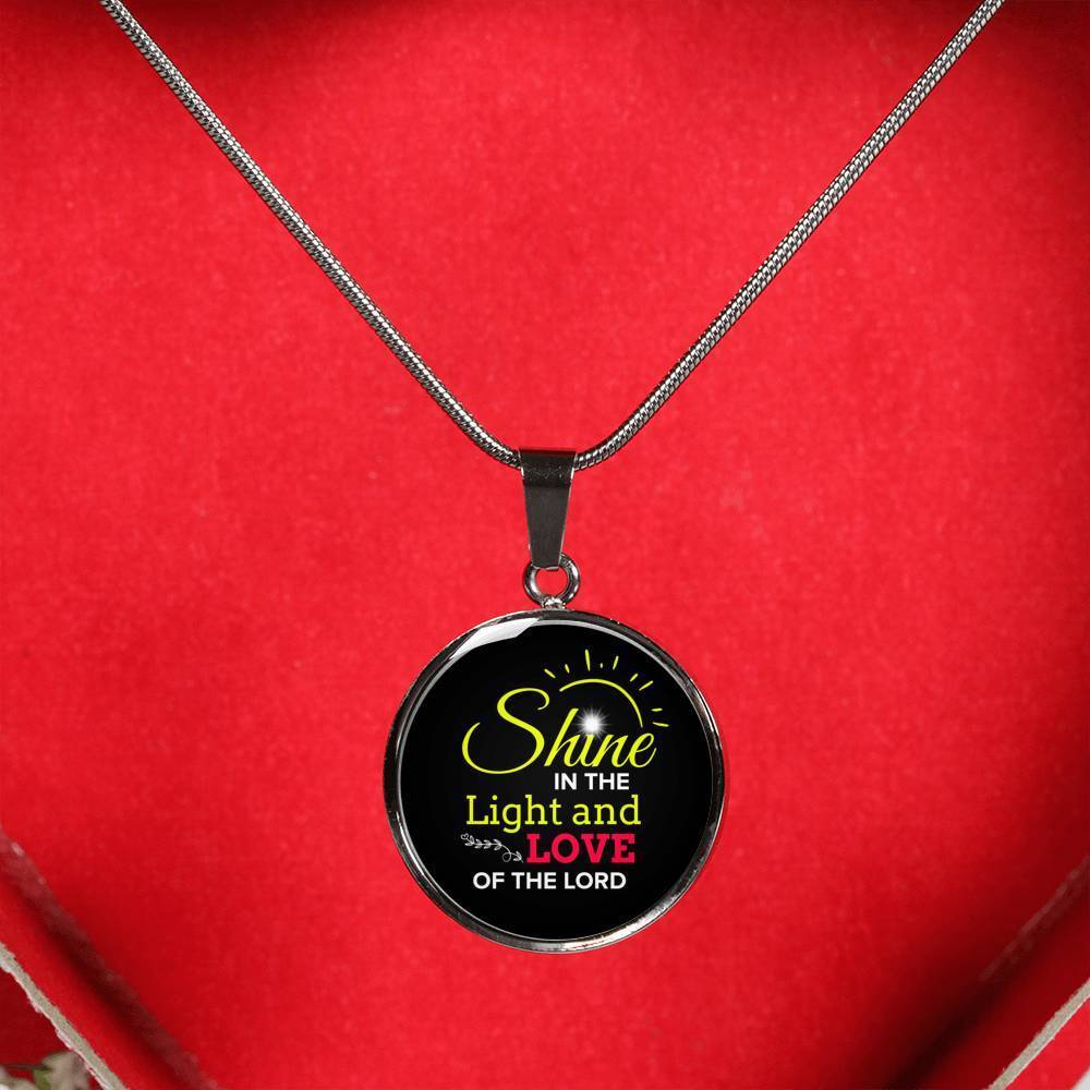 Shine Matthew 5:16 Circle Pendant Necklace Stainless Steel or 18k Gold 18-22"-Express Your Love Gifts
