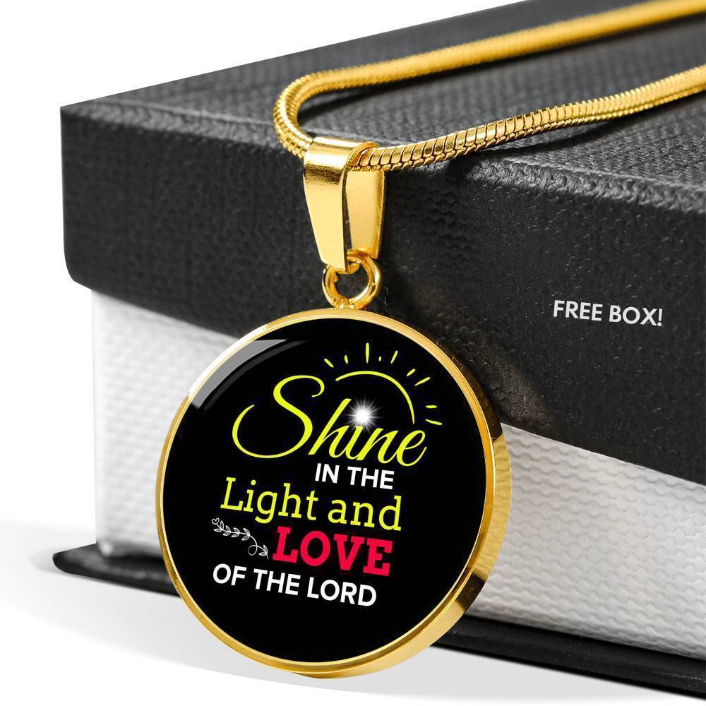 Shine Matthew 5:16 Circle Pendant Necklace Stainless Steel or 18k Gold 18-22"-Express Your Love Gifts