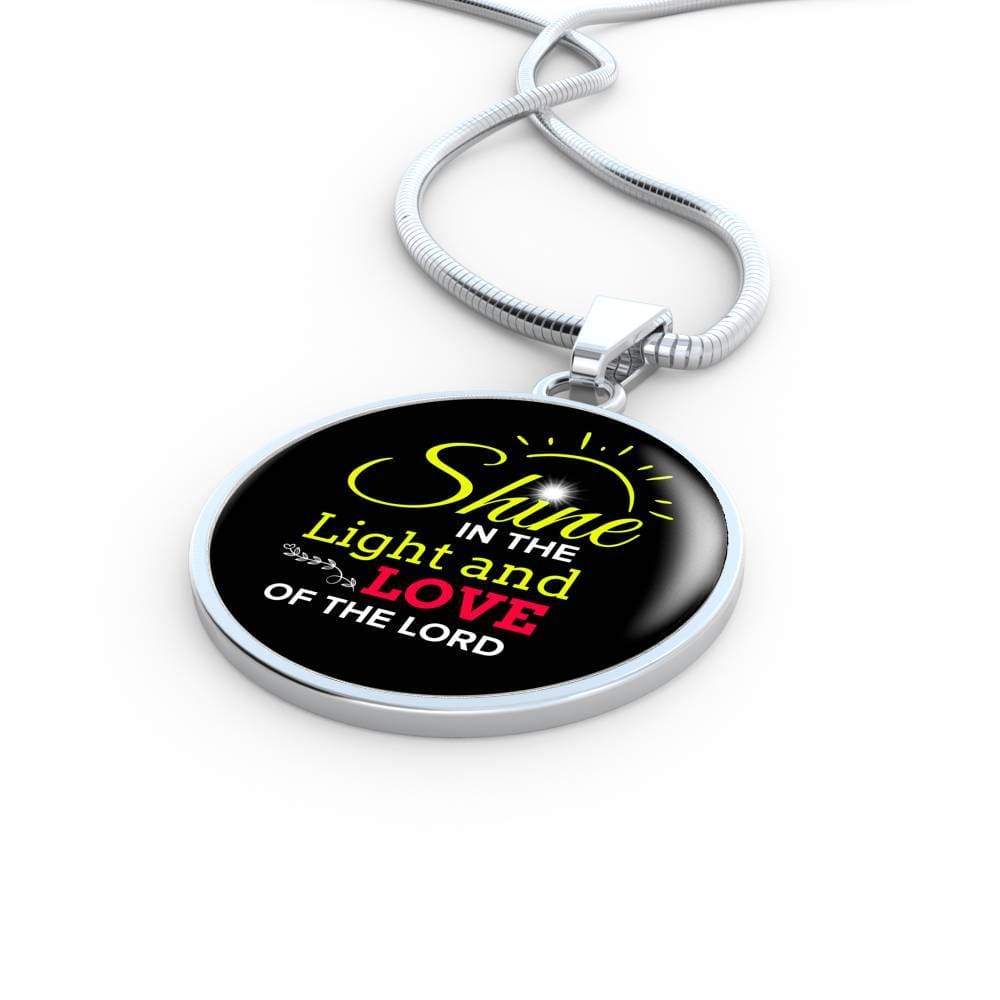 Shine Matthew 5:16 Circle Pendant Necklace Stainless Steel or 18k Gold 18-22"-Express Your Love Gifts