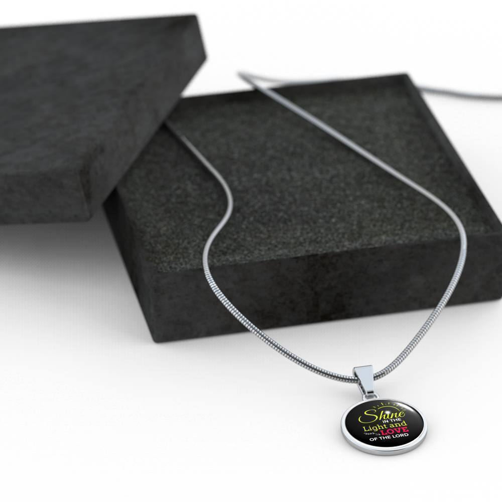 Shine Matthew 5:16 Circle Pendant Necklace Stainless Steel or 18k Gold 18-22"-Express Your Love Gifts