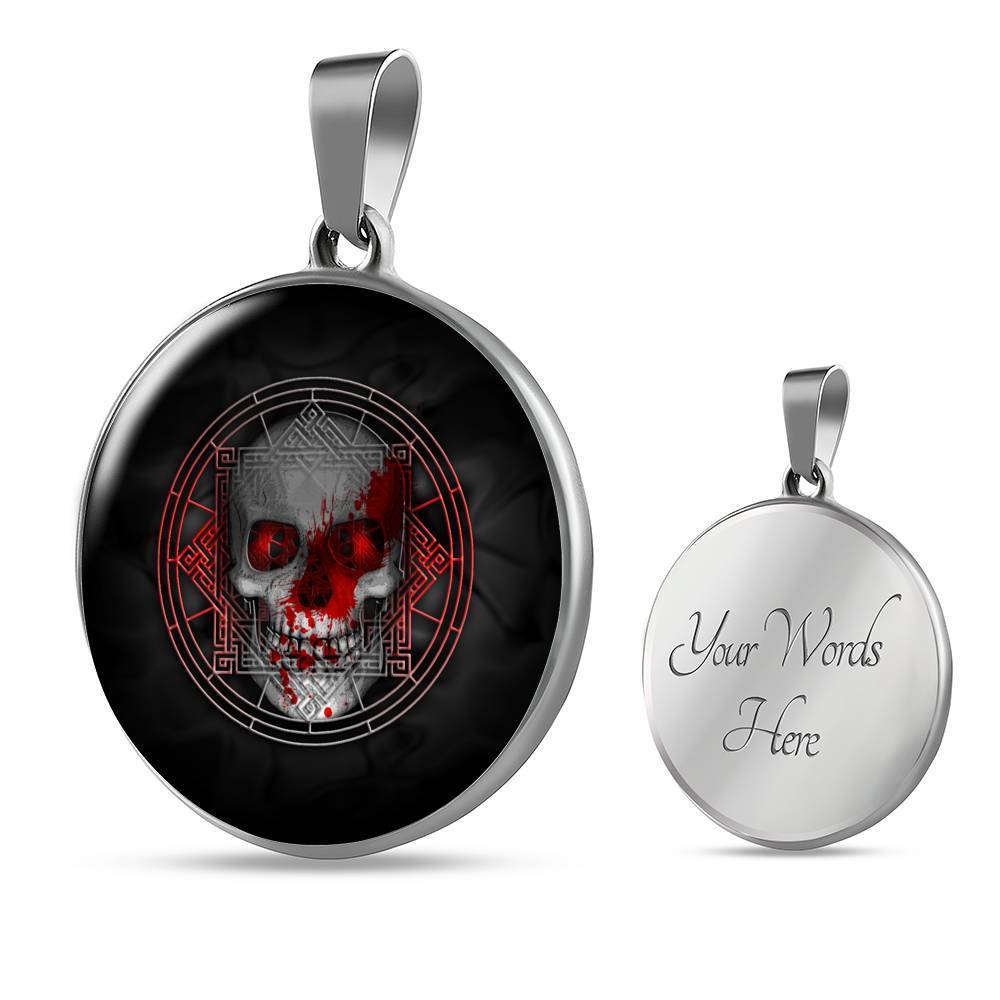 Skull Death Circle Necklace Stainless Steel or 18k Gold 18-22" - Express Your Love Gifts