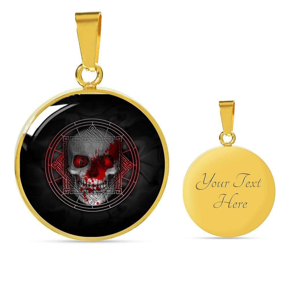 Skull Death Circle Necklace Stainless Steel or 18k Gold 18-22" - Express Your Love Gifts