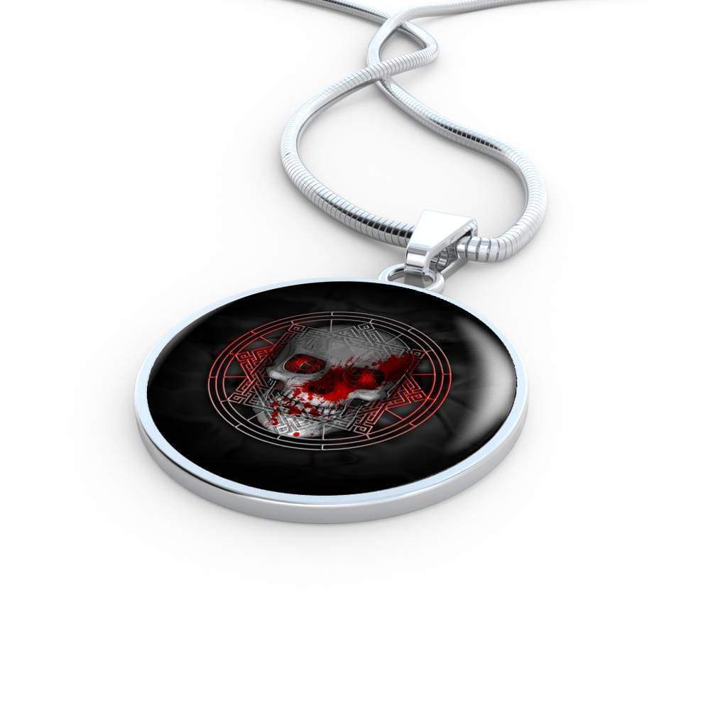 Skull Death Circle Necklace Stainless Steel or 18k Gold 18-22" - Express Your Love Gifts