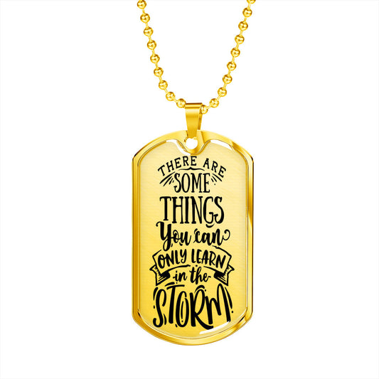 Some Things In The Storm Necklace Stainless Steel or 18k Gold Dog Tag 24" Chain-Express Your Love Gifts