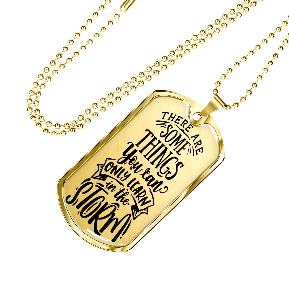 Some Things In The Storm Necklace Stainless Steel or 18k Gold Dog Tag 24" Chain-Express Your Love Gifts