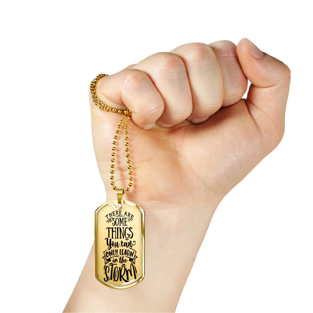 Some Things In The Storm Necklace Stainless Steel or 18k Gold Dog Tag 24" Chain-Express Your Love Gifts
