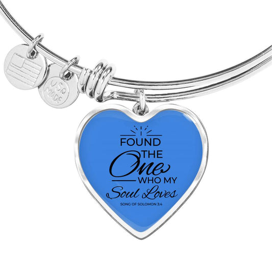 Song of Solomon Heart Bangle Stainless Steel or 18k Gold 18-22"-Express Your Love Gifts