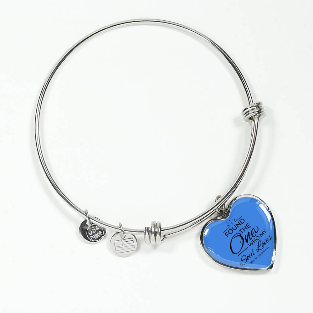 Song of Solomon Heart Bangle Stainless Steel or 18k Gold 18-22"-Express Your Love Gifts