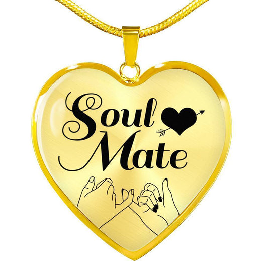 Soulmate Christian Heart Forever Together Necklace Stainless Steel or 18k Gold Heart Pendant 18-22"-Express Your Love Gifts