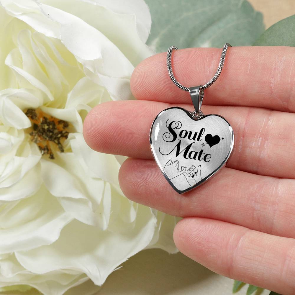 Soulmate Christian Heart Forever Together Necklace Stainless Steel or 18k Gold Heart Pendant 18-22"-Express Your Love Gifts