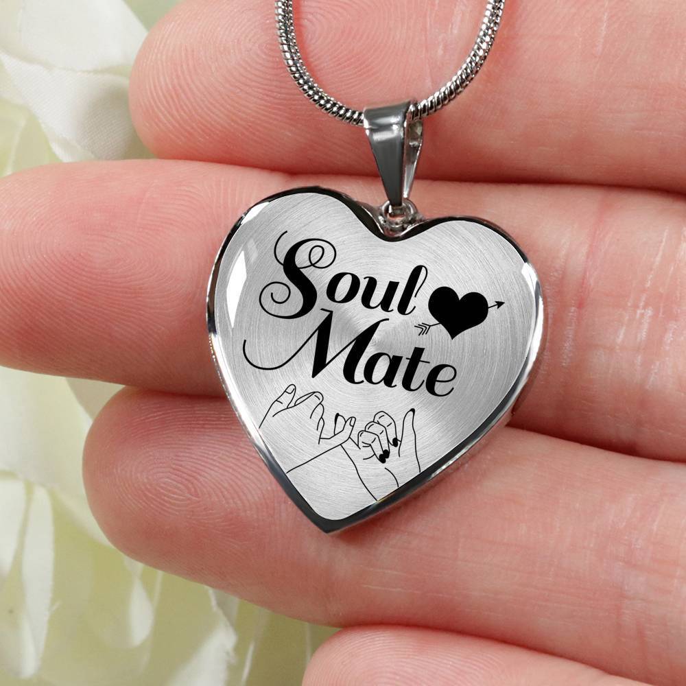 Soulmate Christian Heart Forever Together Necklace Stainless Steel or 18k Gold Heart Pendant 18-22"-Express Your Love Gifts