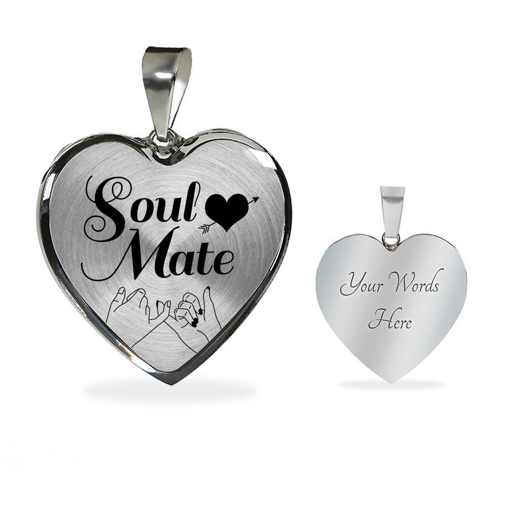 Soulmate Christian Heart Forever Together Necklace Stainless Steel or 18k Gold Heart Pendant 18-22"-Express Your Love Gifts