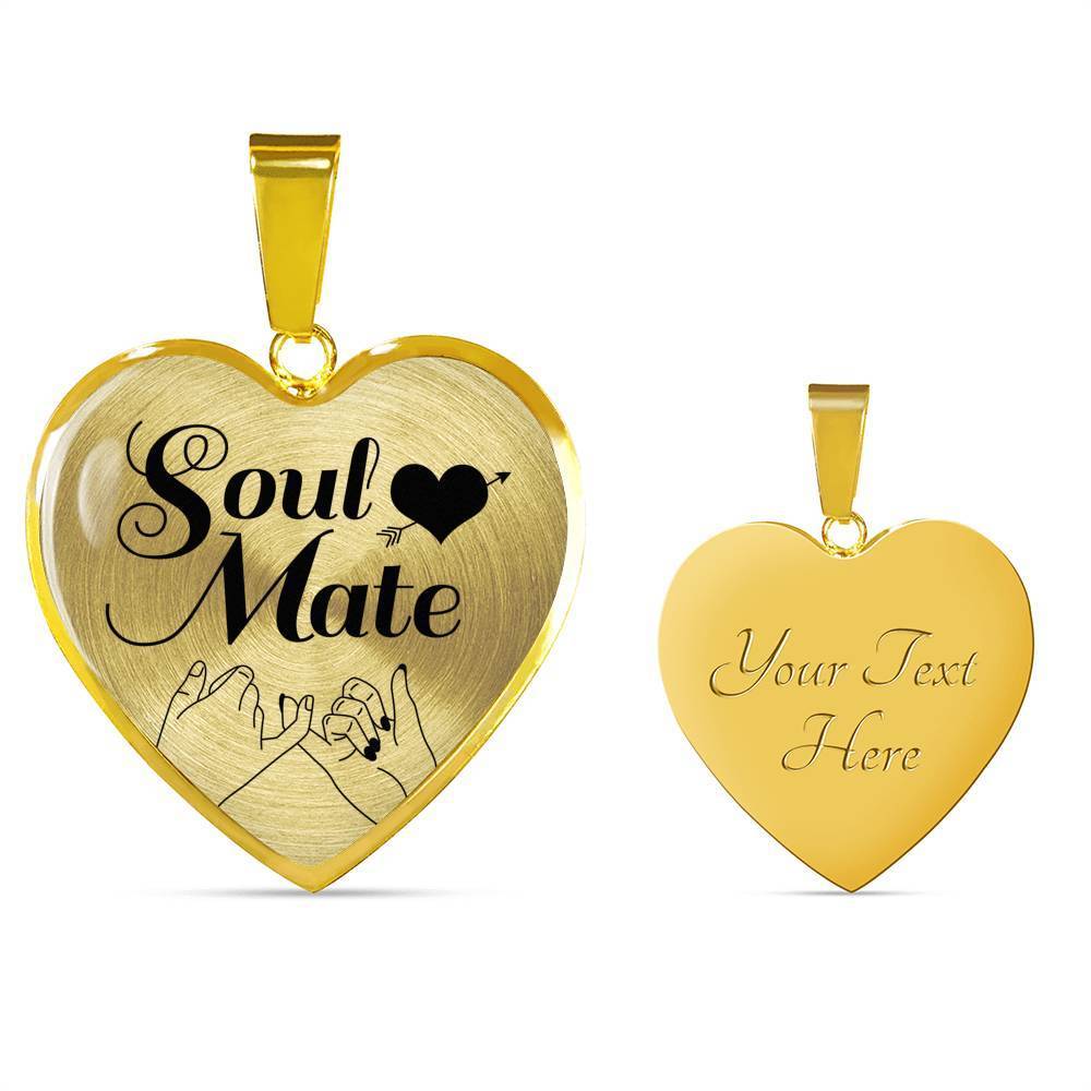 Soulmate Christian Heart Forever Together Necklace Stainless Steel or 18k Gold Heart Pendant 18-22"-Express Your Love Gifts