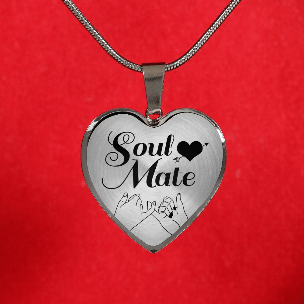 Soulmate Christian Heart Forever Together Necklace Stainless Steel or 18k Gold Heart Pendant 18-22"-Express Your Love Gifts