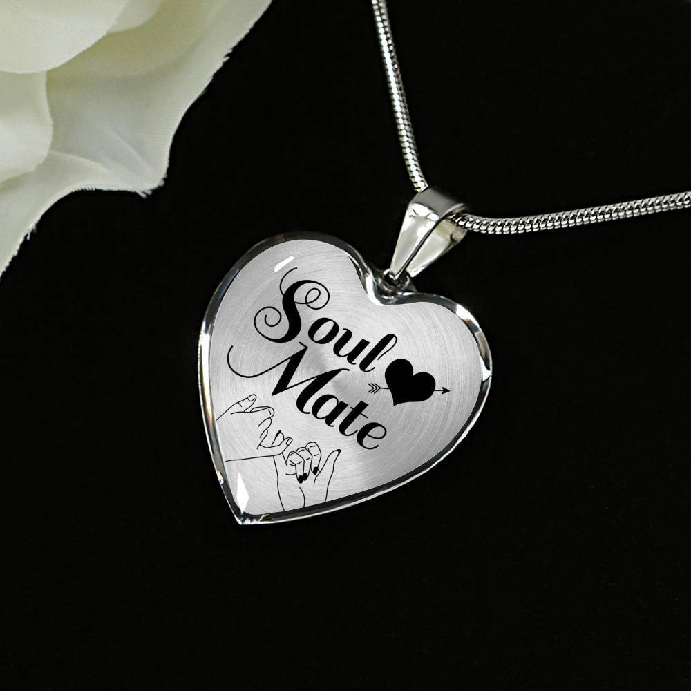 Soulmate Christian Heart Forever Together Necklace Stainless Steel or 18k Gold Heart Pendant 18-22"-Express Your Love Gifts