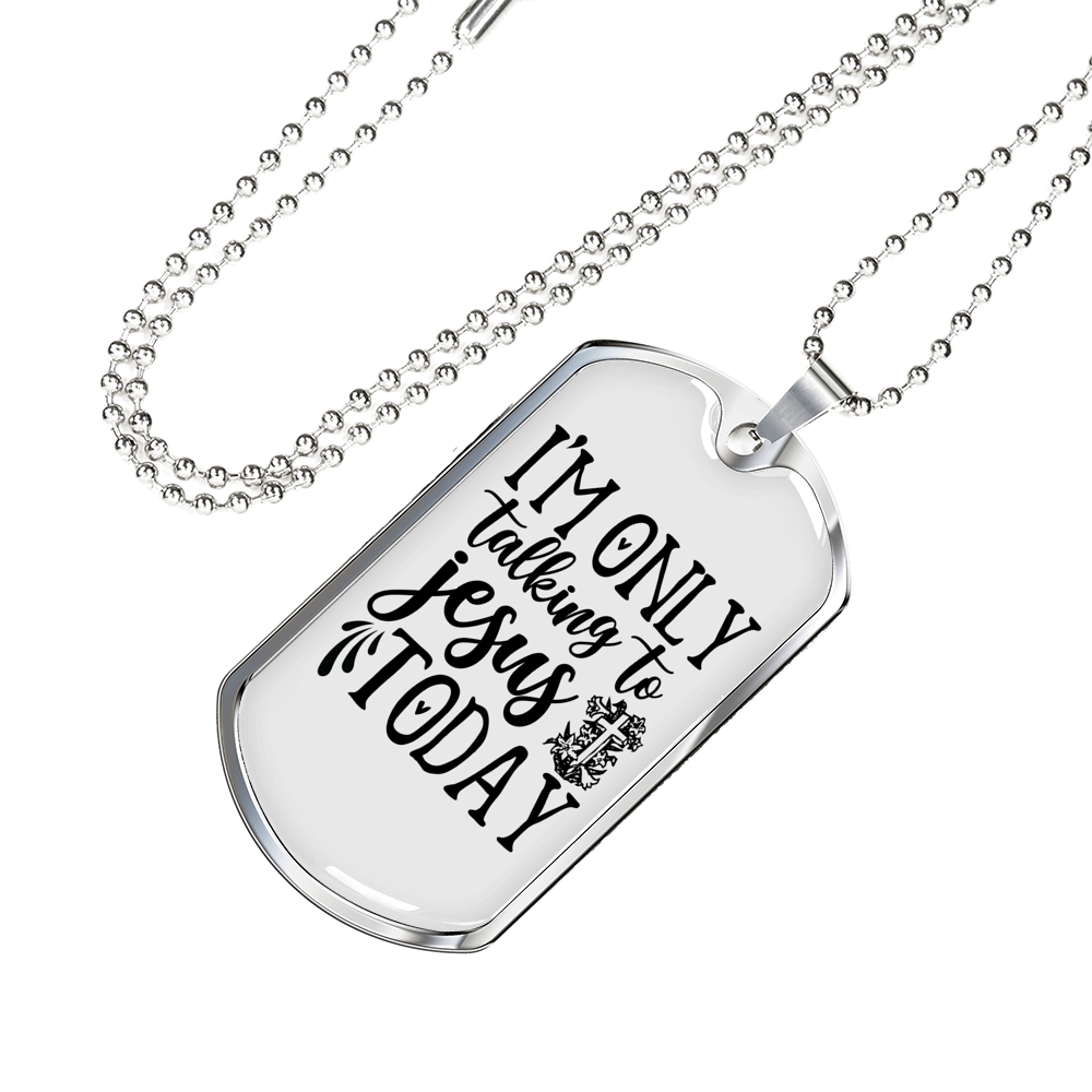Talking To Jesus Christian Necklace Stainless Steel or 18k Gold Dog Tag 24" Chain-Express Your Love Gifts