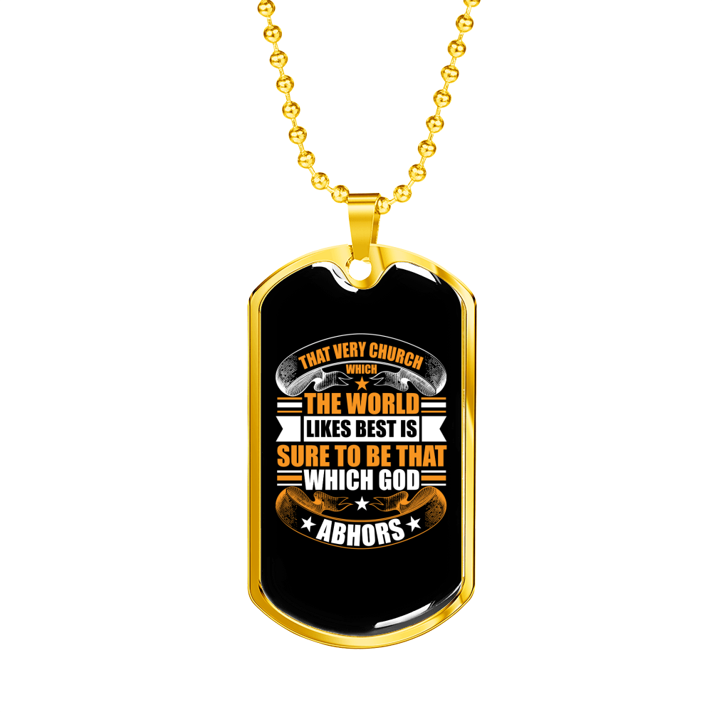 That Very Church Christian Necklace Stainless Steel or 18k Gold Dog Tag 24" Chain-Express Your Love Gifts