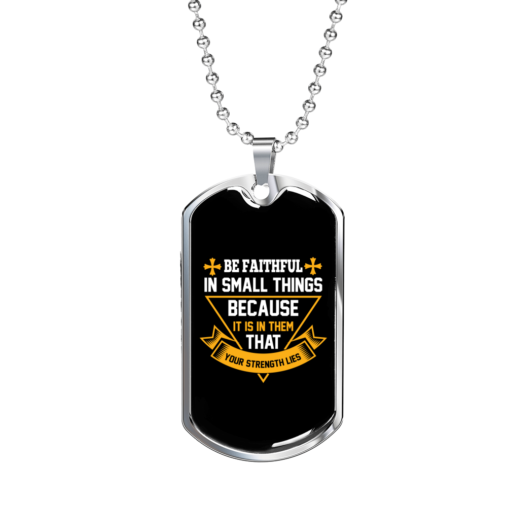 That Your Strengh Lies Christian Necklace Stainless Steel or 18k Gold Dog Tag 24" Chain-Express Your Love Gifts