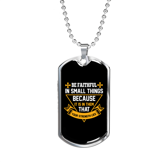 That Your Strengh Lies Christian Necklace Stainless Steel or 18k Gold Dog Tag 24" Chain-Express Your Love Gifts