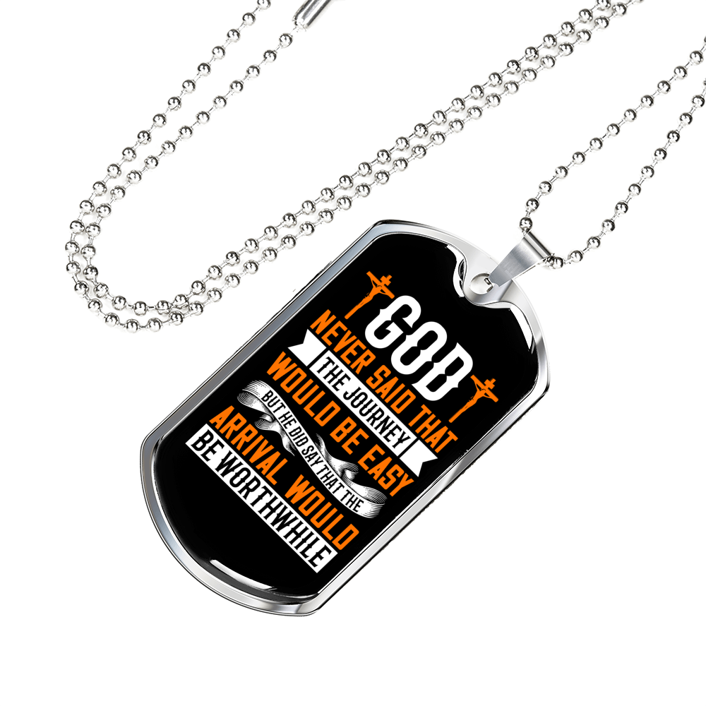 The Arrival Would Be Worthwhile Necklace Stainless Steel or 18k Gold Dog Tag 24" Chain-Express Your Love Gifts
