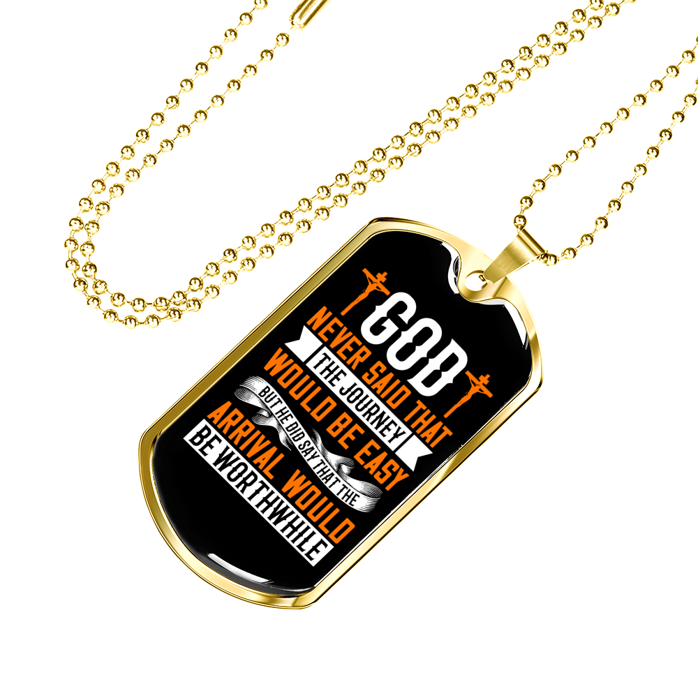 The Arrival Would Be Worthwhile Necklace Stainless Steel or 18k Gold Dog Tag 24" Chain-Express Your Love Gifts