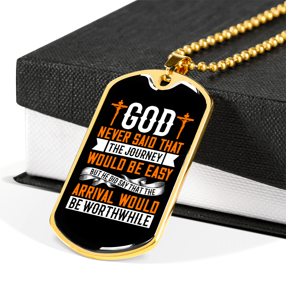 The Arrival Would Be Worthwhile Necklace Stainless Steel or 18k Gold Dog Tag 24" Chain-Express Your Love Gifts