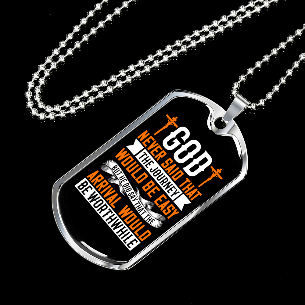The Arrival Would Be Worthwhile Necklace Stainless Steel or 18k Gold Dog Tag 24" Chain-Express Your Love Gifts
