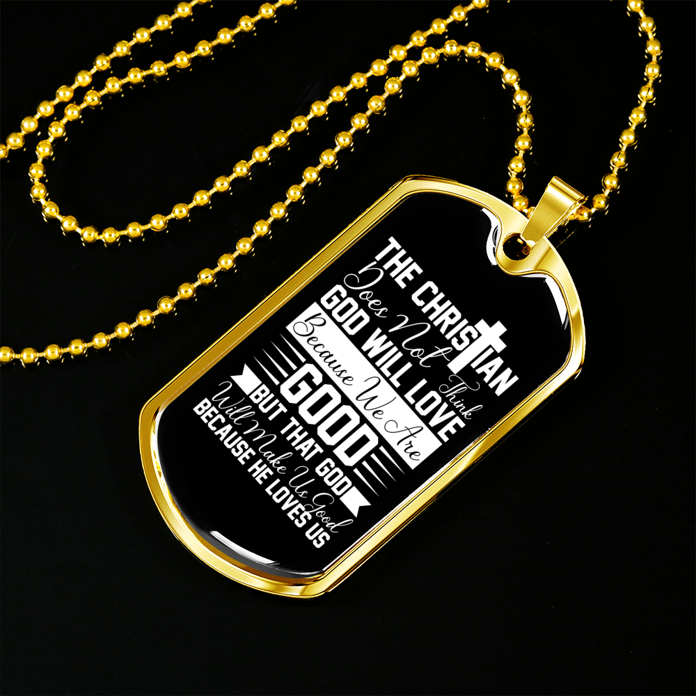The Christian Does Christian Necklace Stainless Steel or 18k Gold Dog Tag 24" Chain-Express Your Love Gifts