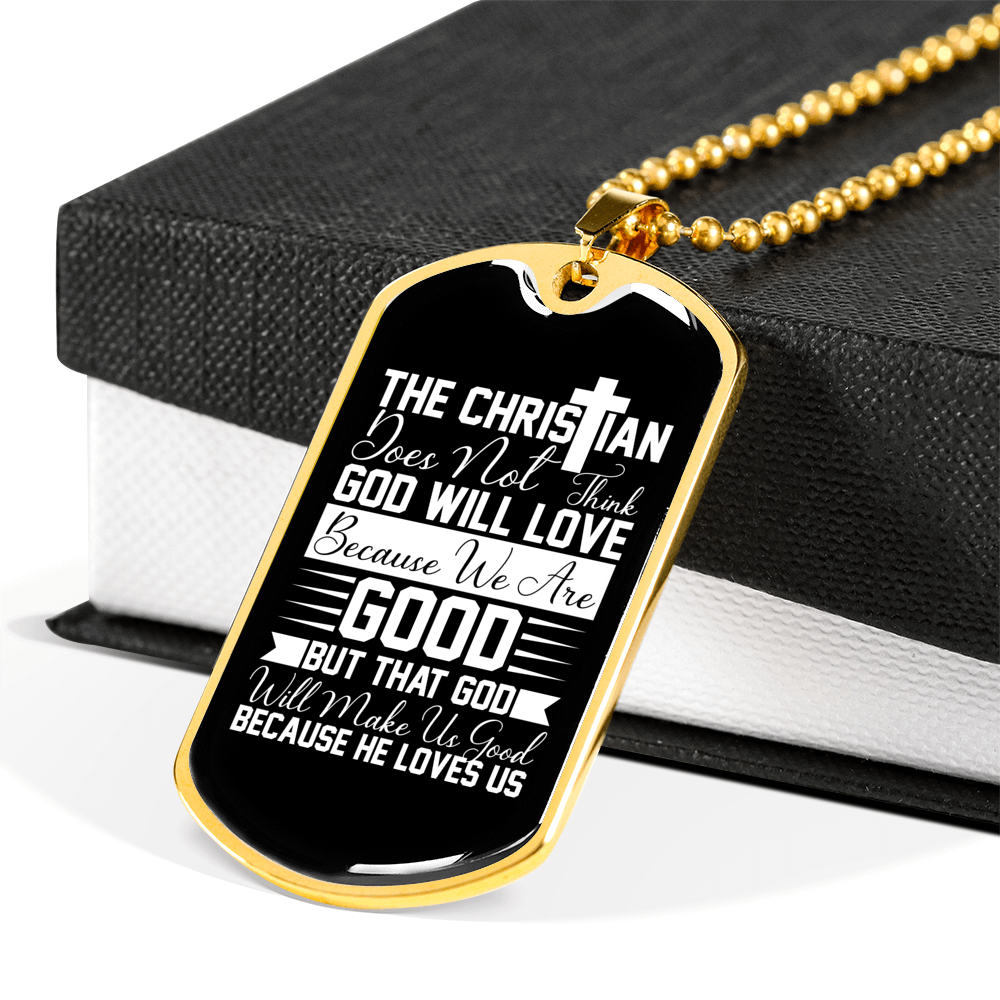 The Christian Does Christian Necklace Stainless Steel or 18k Gold Dog Tag 24" Chain-Express Your Love Gifts