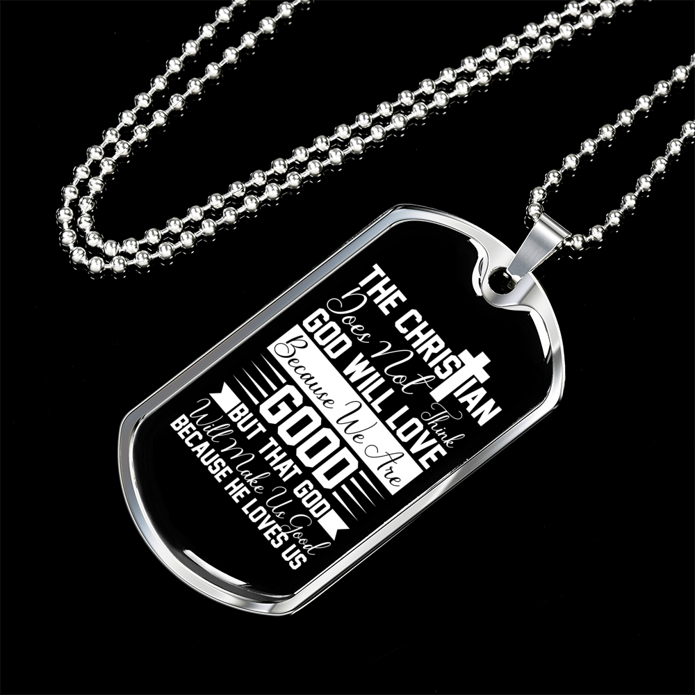 The Christian Does Christian Necklace Stainless Steel or 18k Gold Dog Tag 24" Chain-Express Your Love Gifts