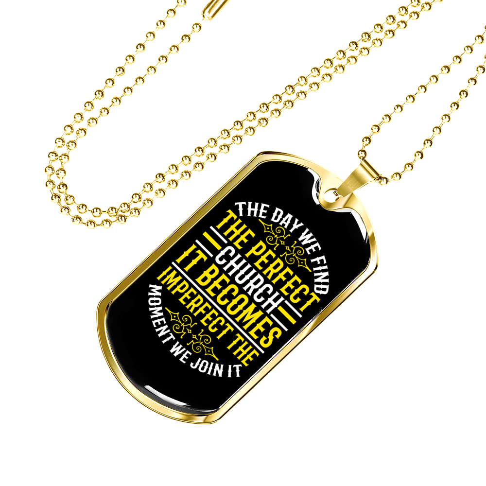 The Day We Find Christian Necklace Stainless Steel or 18k Gold Dog Tag 24" Chain-Express Your Love Gifts