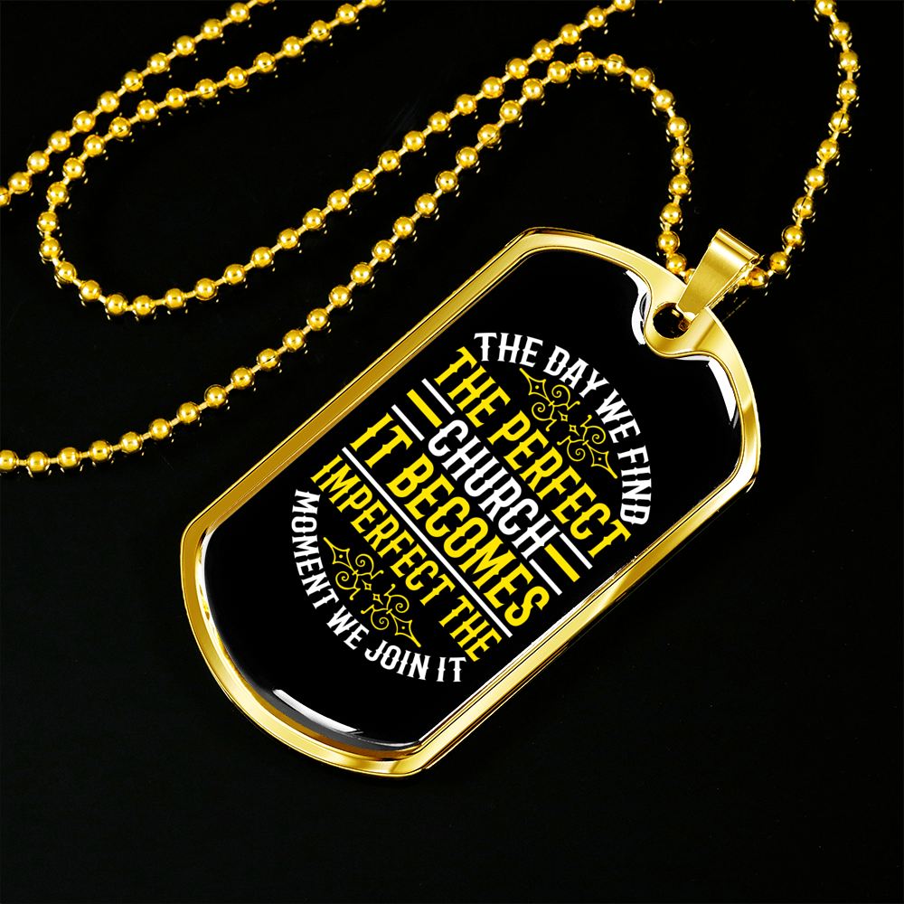The Day We Find Christian Necklace Stainless Steel or 18k Gold Dog Tag 24" Chain-Express Your Love Gifts