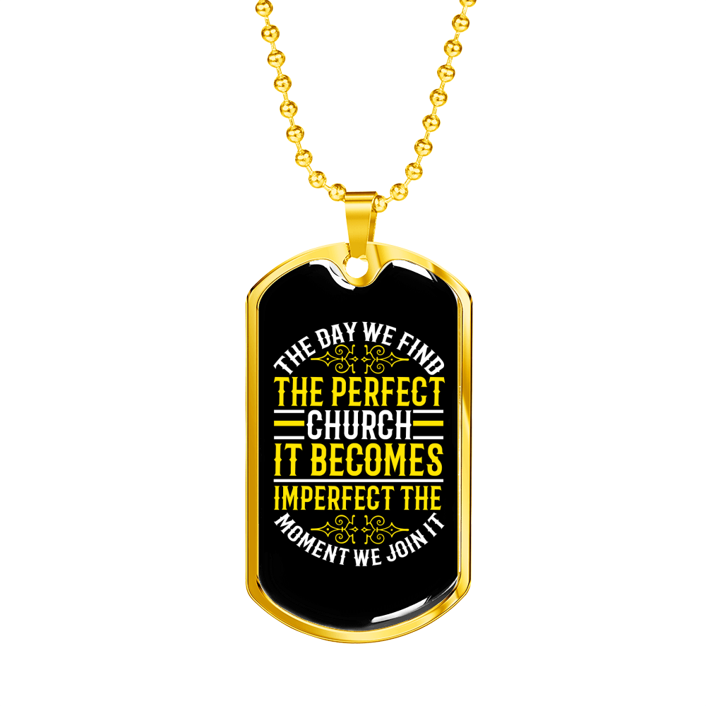 The Day We Find Christian Necklace Stainless Steel or 18k Gold Dog Tag 24" Chain-Express Your Love Gifts