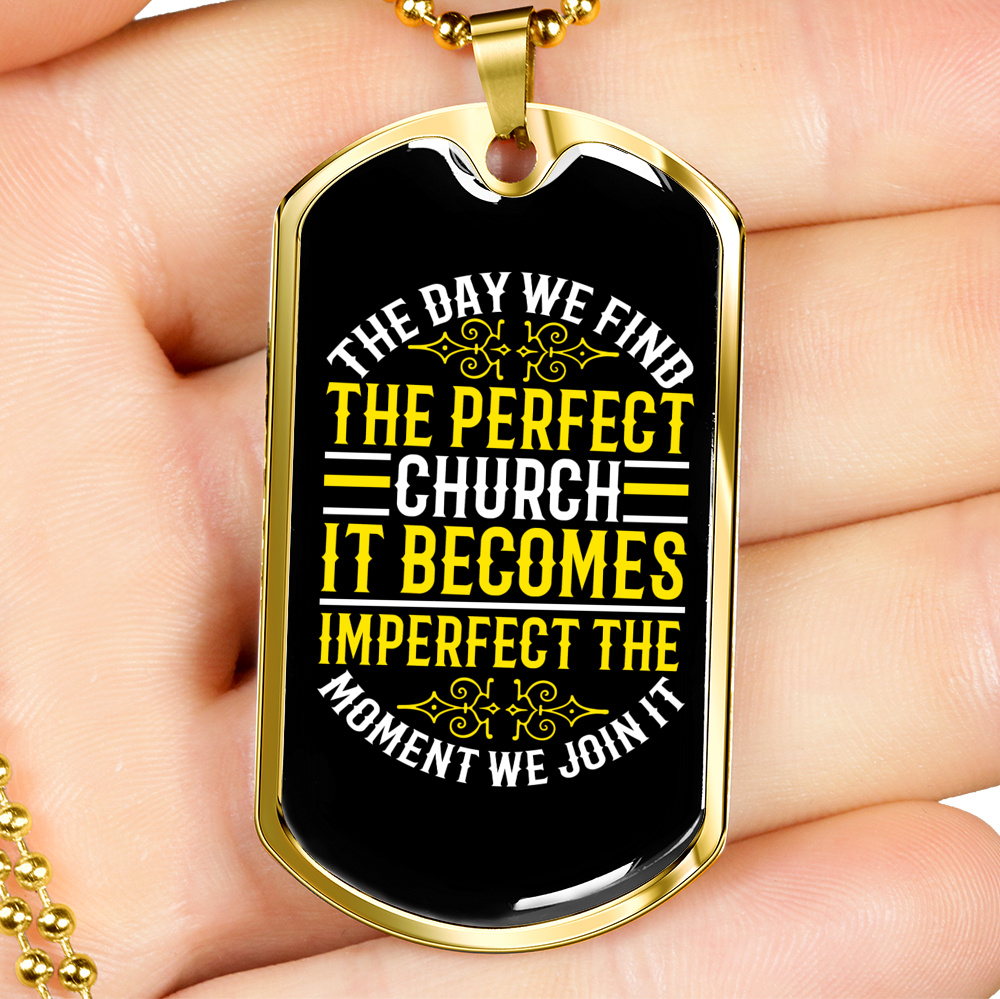 The Day We Find Christian Necklace Stainless Steel or 18k Gold Dog Tag 24" Chain-Express Your Love Gifts