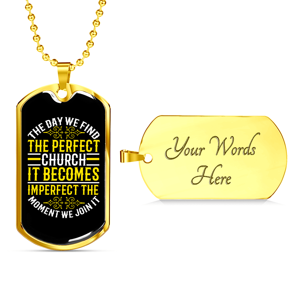 The Day We Find Christian Necklace Stainless Steel or 18k Gold Dog Tag 24" Chain-Express Your Love Gifts