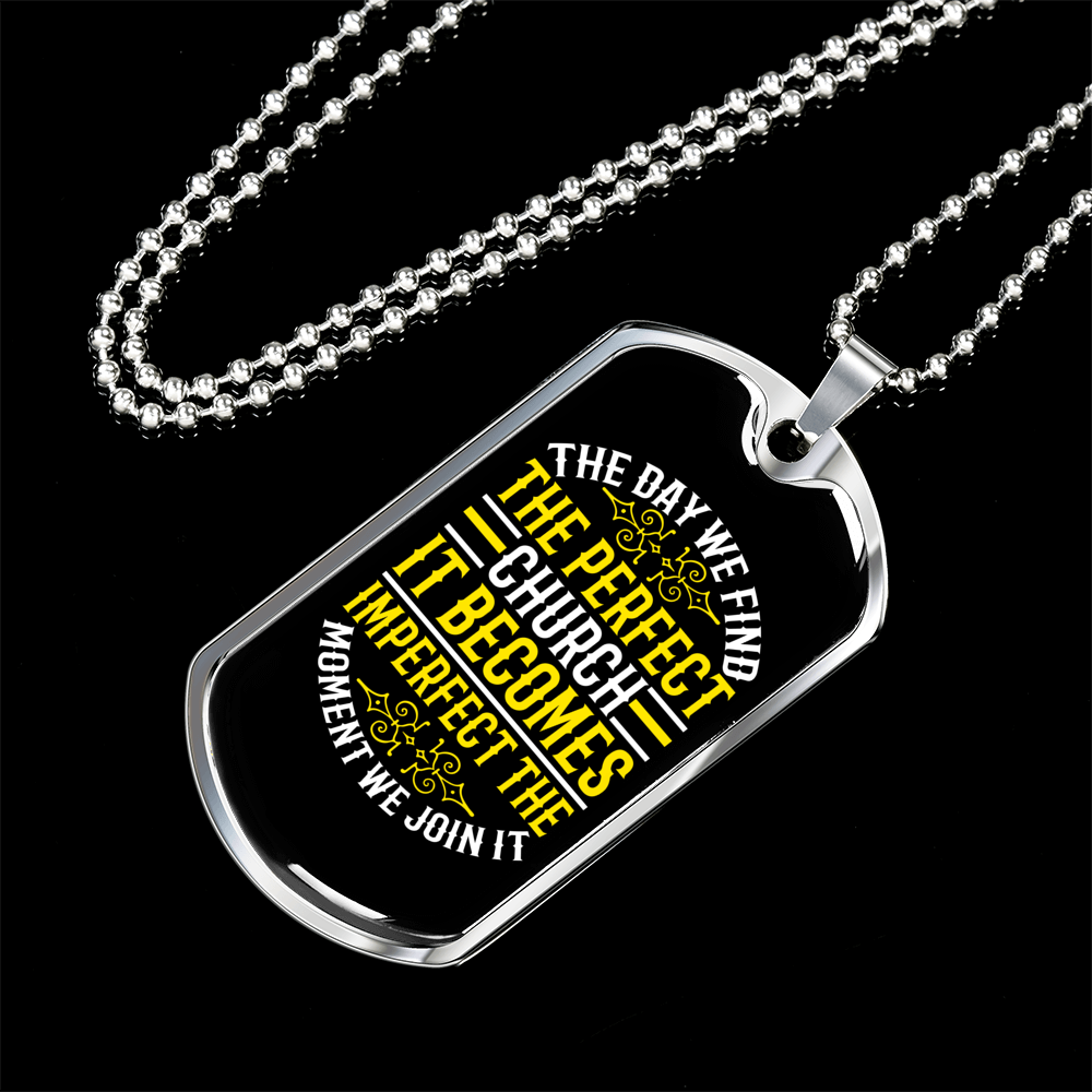 The Day We Find Christian Necklace Stainless Steel or 18k Gold Dog Tag 24" Chain-Express Your Love Gifts