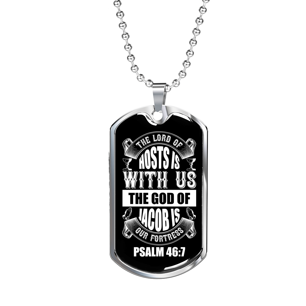 The God Of Jacob Christian Necklace Stainless Steel or 18k Gold Dog Tag 24" Chain-Express Your Love Gifts
