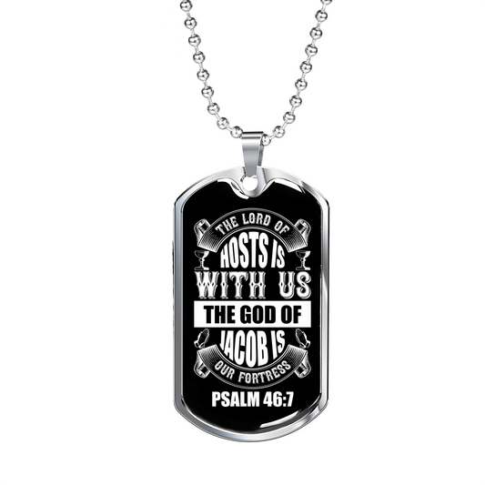 The God Of Jacob Christian Necklace Stainless Steel or 18k Gold Dog Tag 24" Chain-Express Your Love Gifts