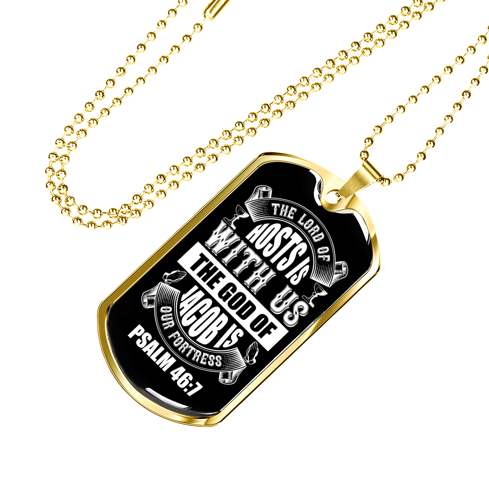 The God Of Jacob Christian Necklace Stainless Steel or 18k Gold Dog Tag 24" Chain-Express Your Love Gifts