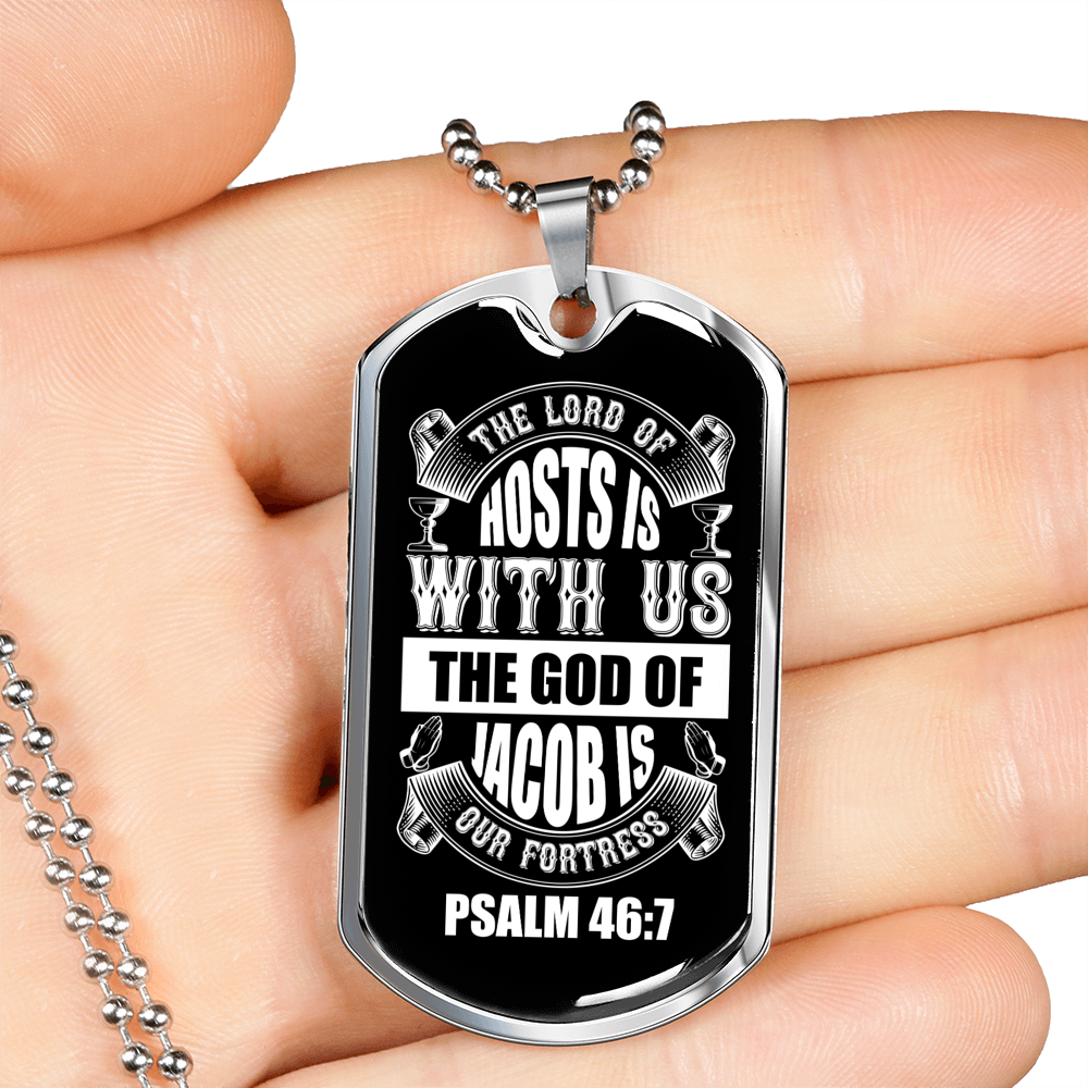The God Of Jacob Christian Necklace Stainless Steel or 18k Gold Dog Tag 24" Chain-Express Your Love Gifts