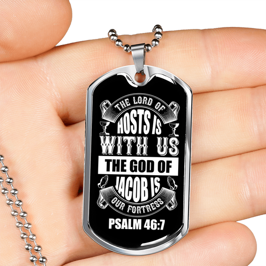 The God Of Jacob Christian Necklace Stainless Steel or 18k Gold Dog Tag 24" Chain-Express Your Love Gifts