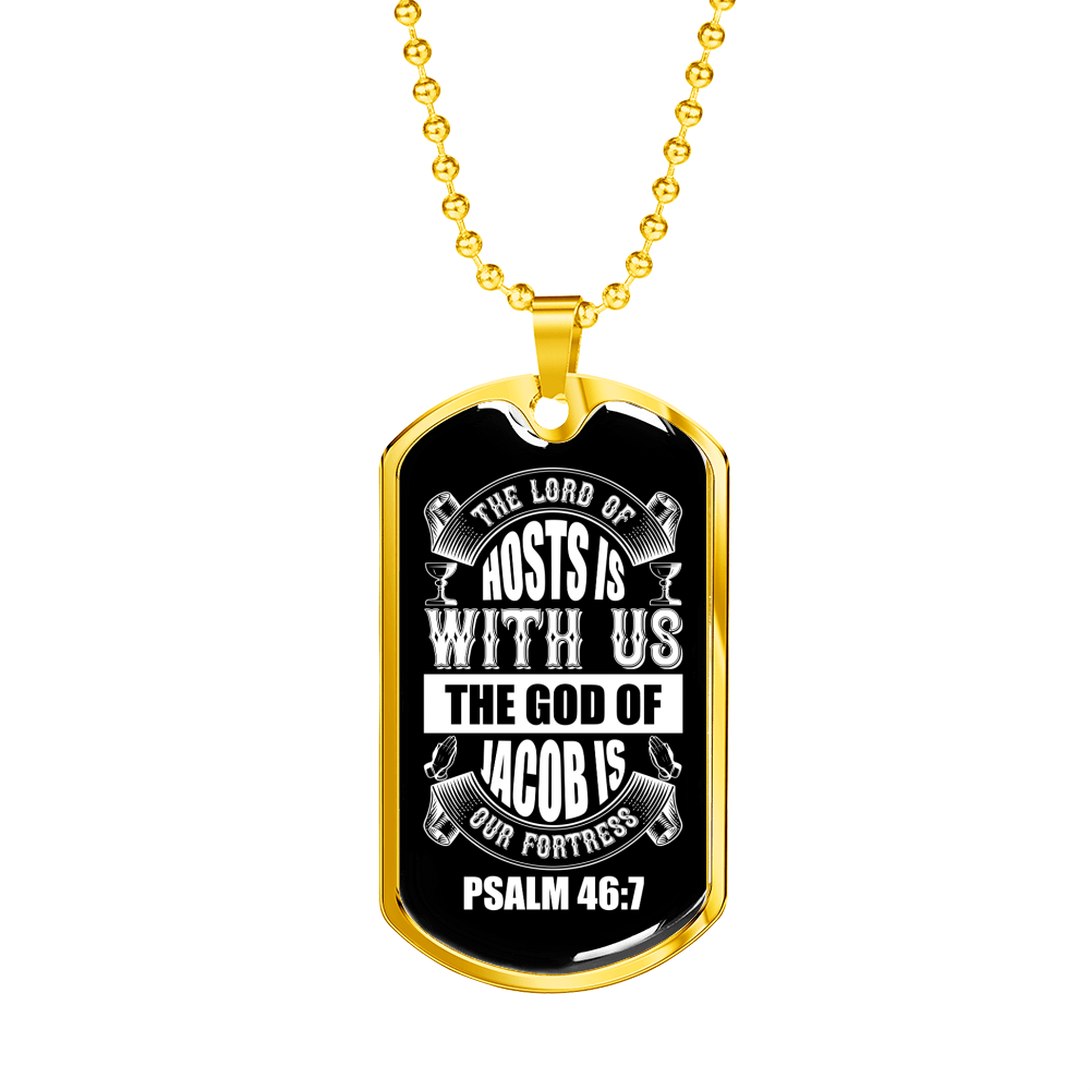 The God Of Jacob Christian Necklace Stainless Steel or 18k Gold Dog Tag 24" Chain-Express Your Love Gifts