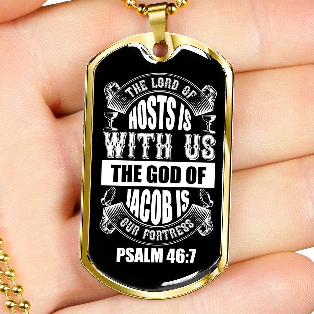 The God Of Jacob Christian Necklace Stainless Steel or 18k Gold Dog Tag 24" Chain-Express Your Love Gifts