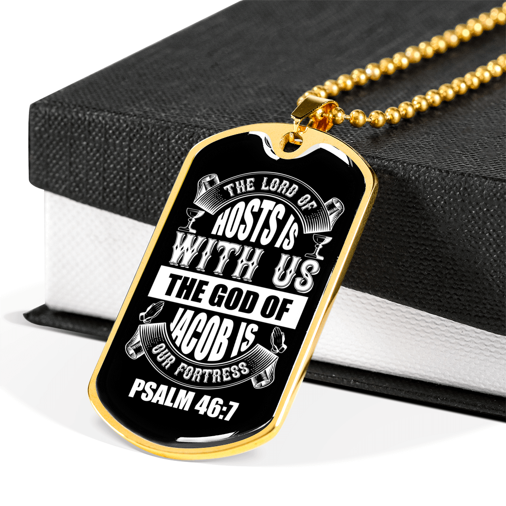The God Of Jacob Christian Necklace Stainless Steel or 18k Gold Dog Tag 24" Chain-Express Your Love Gifts