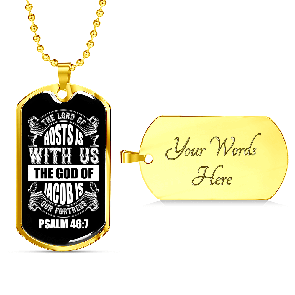 The God Of Jacob Christian Necklace Stainless Steel or 18k Gold Dog Tag 24" Chain-Express Your Love Gifts