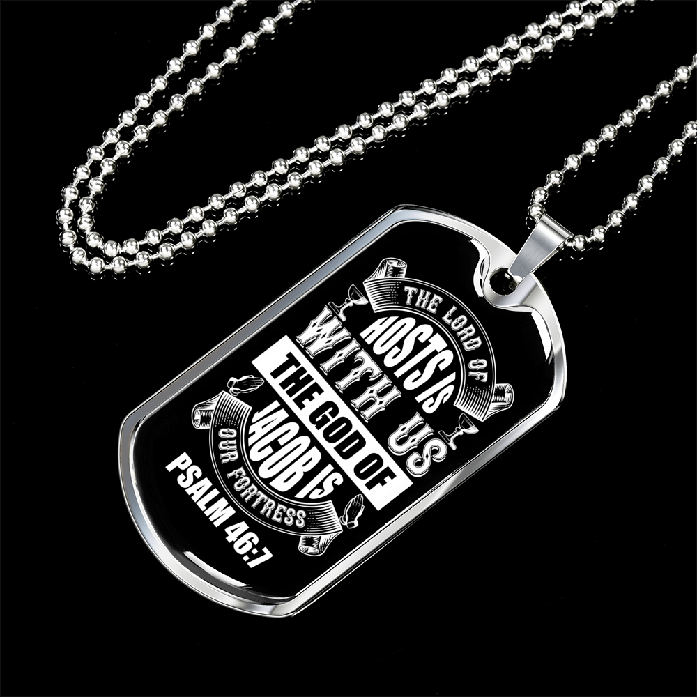 The God Of Jacob Christian Necklace Stainless Steel or 18k Gold Dog Tag 24" Chain-Express Your Love Gifts