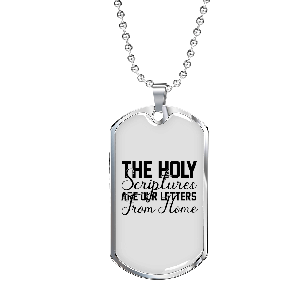 The Holy Scriptures Christian Necklace Stainless Steel or 18k Gold Dog Tag 24" Chain-Express Your Love Gifts