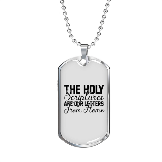 The Holy Scriptures Christian Necklace Stainless Steel or 18k Gold Dog Tag 24" Chain-Express Your Love Gifts